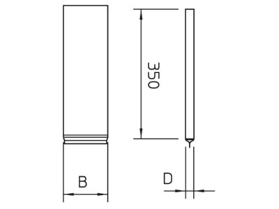 Dimensional drawing 1 OBO KBK 1 Fire protection pad
