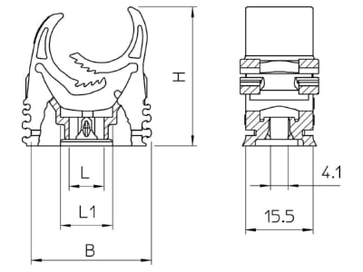 Mazeichnung 3 OBO M Quick M20 LGR Klemmschelle 16 20mm