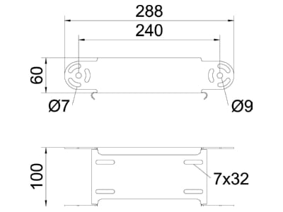 Mazeichnung 1 OBO RGBEV 610 FS Gelenkbogen 60x100mm