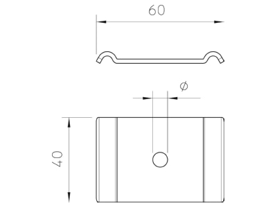 Mazeichnung 1 OBO GKS 50 07 FS Klemmstueck M6 f Gitterrine