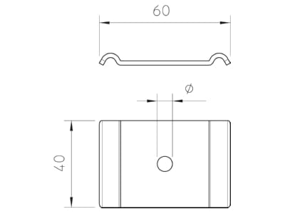 Mazeichnung 2 OBO GKS 50 07 FS Klemmstueck M6 f Gitterrine