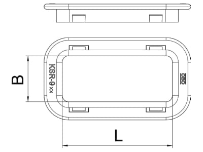 Dimensional drawing 1 OBO KSR 915 PE Cable protection ring for duct 28x58mm
