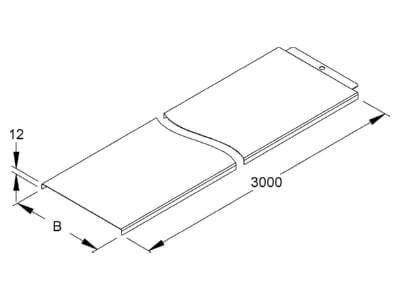 Mazeichnung Niedax RD 300 Kabelrinnendeckel