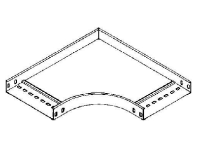 Line drawing Niedax RES 35 100 Bend for cable tray  solid wall 
