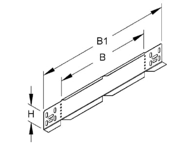 Dimensional drawing Niedax RAW 60 100 End piece for cable tray  solid wall 