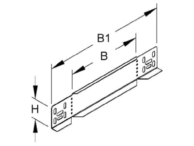 Dimensional drawing Niedax RA 60 200 End piece for cable tray  solid wall 