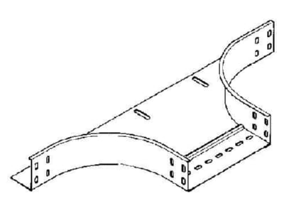 Line drawing Niedax RTA 35 300 Add on tee for cable tray  solid wall 
