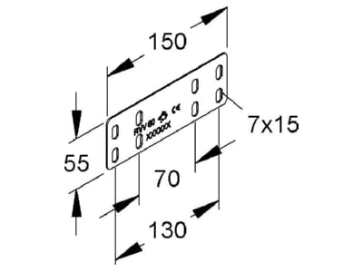 Mazeichnung Niedax RVV 60 Rinnenverbinder