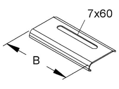 Dimensional drawing Niedax RKB 100 Bottom end plate for cable tray  solid