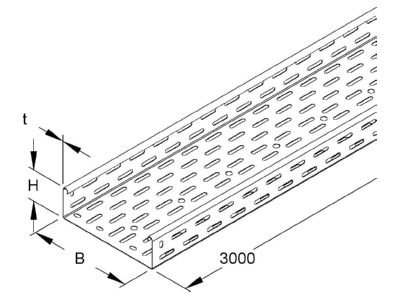 Mazeichnung Niedax RL 60 100 Kabelrinne sendzimirverzinkt