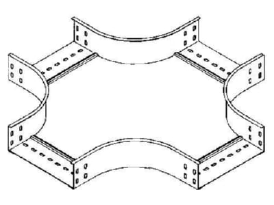 Line drawing Niedax RKS 60 200 Cross piece for cable tray 60x200mm
