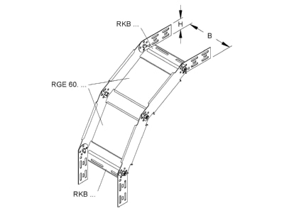 Mazeichnung Niedax RGS 60 100 Bogen verstellbar