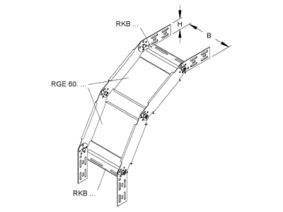 Mazeichnung Niedax RGS 60 200 Bogen verstellbar