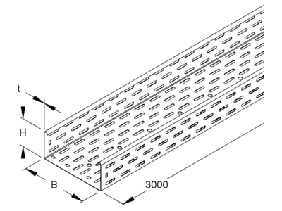 Mazeichnung Niedax RL 85 300 Kabelrinne