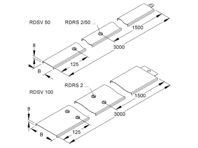 Mazeichnung Niedax RDSV 50 Abdeckung