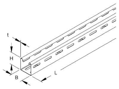 Mazeichnung Niedax RL 35 050 Kabelrinne