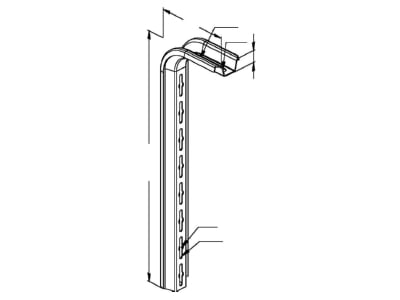 Line drawing Niedax TKS 500 Ceiling profile for cable tray 563mm
