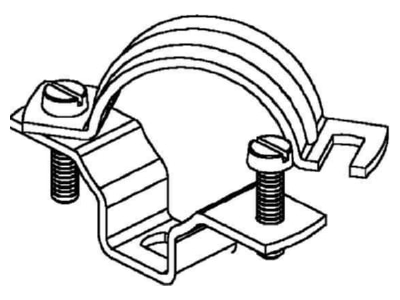 Line drawing Niedax 855 Tube clamp 38   47mm
