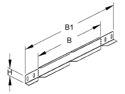 Dimensional drawing Niedax RAW 35 100 End piece for cable tray  solid wall 