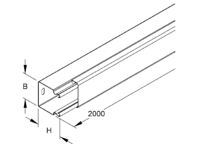 Mazeichnung Niedax LLK 40 060 LS Kanal Rechteckkanal