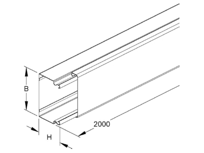 Dimensional drawing Niedax LUK 60 100 Wireway 60x100mm