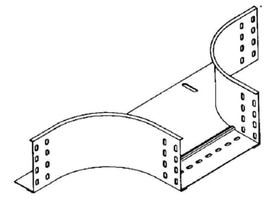 Line drawing Niedax RTA 110 100 Add on tee for cable tray  solid wall 
