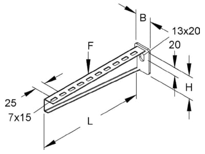 Mazeichnung Niedax KTA 350 Wandausleger