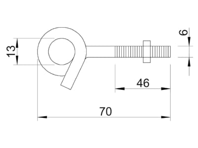 Dimensional drawing 3 OBO 948 TG6 Screw hook