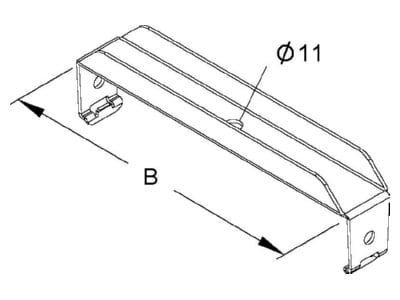 Dimensional drawing Niedax RCB 100 Wall   ceiling bracket for cable tray