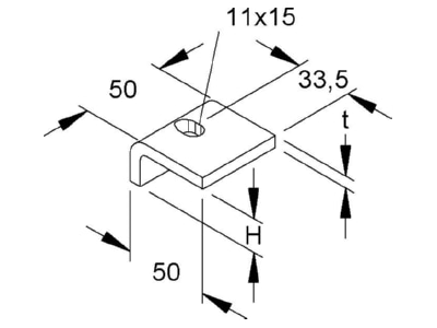 Mazeichnung Niedax HSK 10 Profilklemme