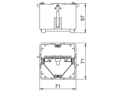 Dimensional drawing 2 OBO 7GDZ Device box for device mount wireway