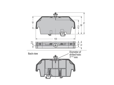 Dimensional drawing WAGO 709 167 Cover for terminal