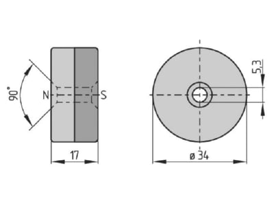 Mazeichnung 1 Schmersal BP 34 Betaetiger fuer Magnetschalter