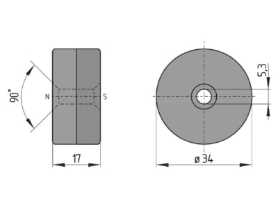 Mazeichnung 2 Schmersal BP 34 Betaetiger fuer Magnetschalter