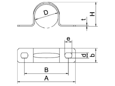 Mazeichnung 3 OBO 605 7 G Befestigungsschelle galv vz