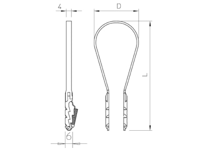 Dimensional drawing 1 OBO 1973 20 40 LGR Tube clamp 20   40mm
