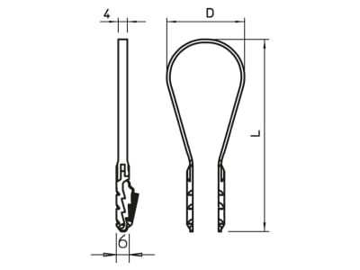 Dimensional drawing 2 OBO 1973 3 13 LGR Tube clamp 3   13mm