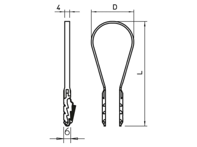 Dimensional drawing 1 OBO 1973 8 28 LGR Tube clamp 8   28mm
