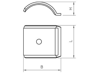 Dimensional drawing 1 OBO 2058FW M 16 FT Shell for cable clamp 16mm
