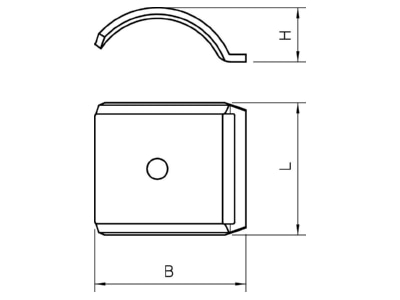 Dimensional drawing 2 OBO 2058FW M 16 FT Shell for cable clamp 16mm
