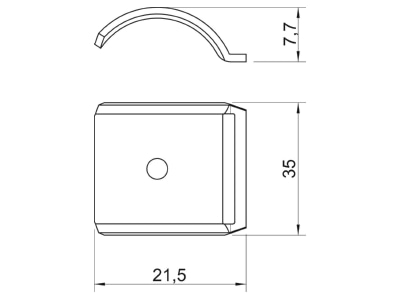 Dimensional drawing 3 OBO 2058FW M 16 FT Shell for cable clamp 16mm