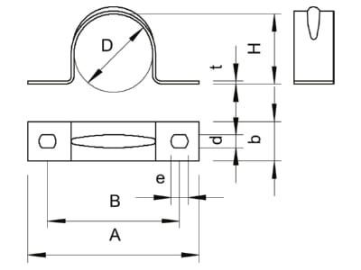 Dimensional drawing 2 OBO 605 15 G Mounting strap
