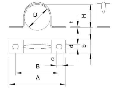 Dimensional drawing 3 OBO 605 15 G Mounting strap