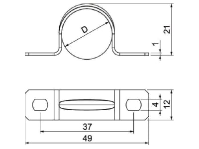 Mazeichnung 2 OBO 605 20 G Befestigungsschelle galv vz