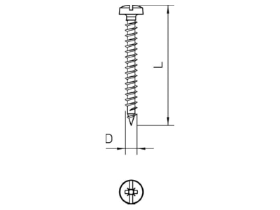 Dimensional drawing 2 OBO 4758 3 5x30 Chipboard screw 3 5x30mm