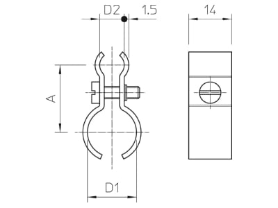 Mazeichnung 1 OBO 1020 11 16 G Spanndrahtschelle