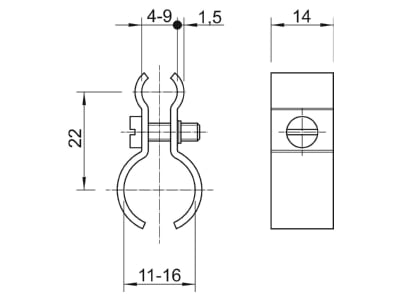 Mazeichnung 3 OBO 1020 11 16 G Spanndrahtschelle