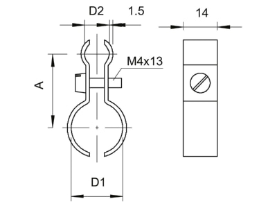 Mazeichnung 1 OBO 1020 18 28 G Spanndrahtschelle