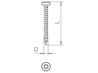 Mazeichnung 1 OBO 4758T 5 0x30 Golden Sprintschraube