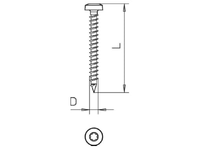 Mazeichnung 2 OBO 4758T 5 0x30 Golden Sprintschraube